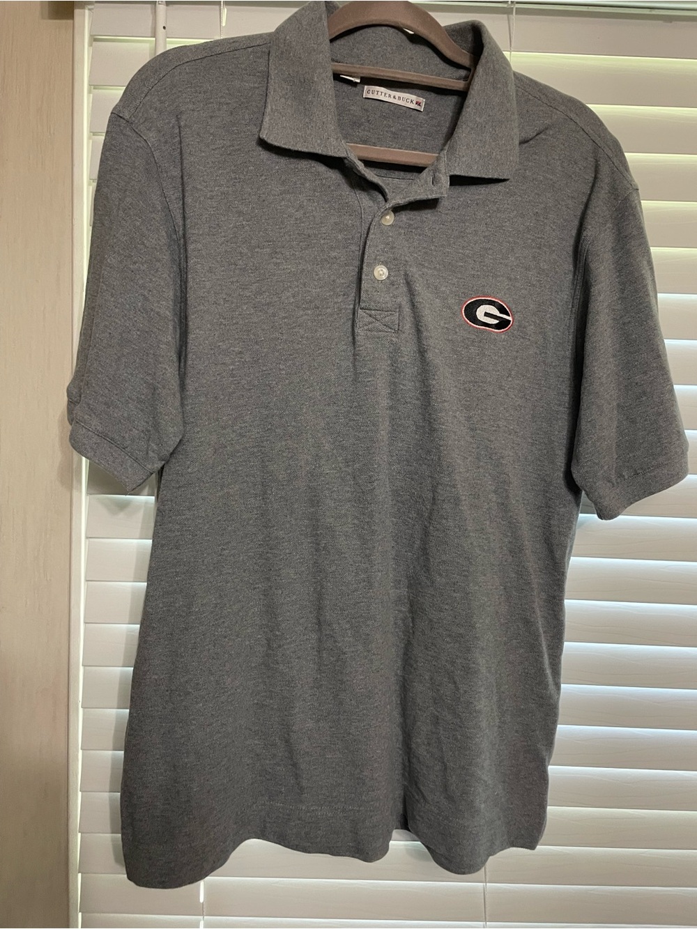 Men's Gray Cutter and Buck Georgia Bulldogs Polo Shirt